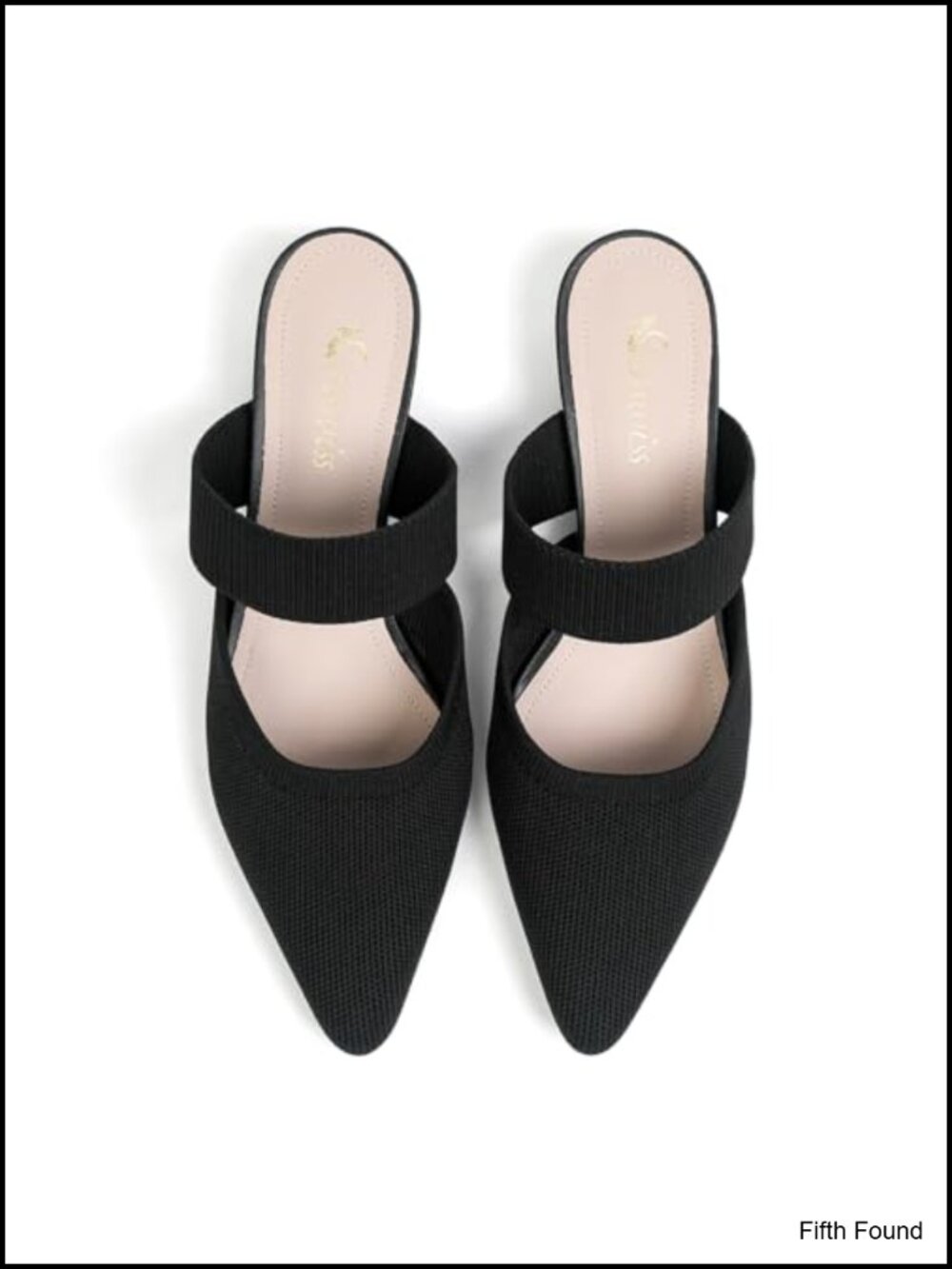 Pointed Toe Mules Women Comfortable Dressy Chunky Heel Slip On Sandals